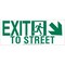 Brady Exit Sign, Polyester, 18" W, 7" H, Exit To Street, White 81835 - alternate 1
